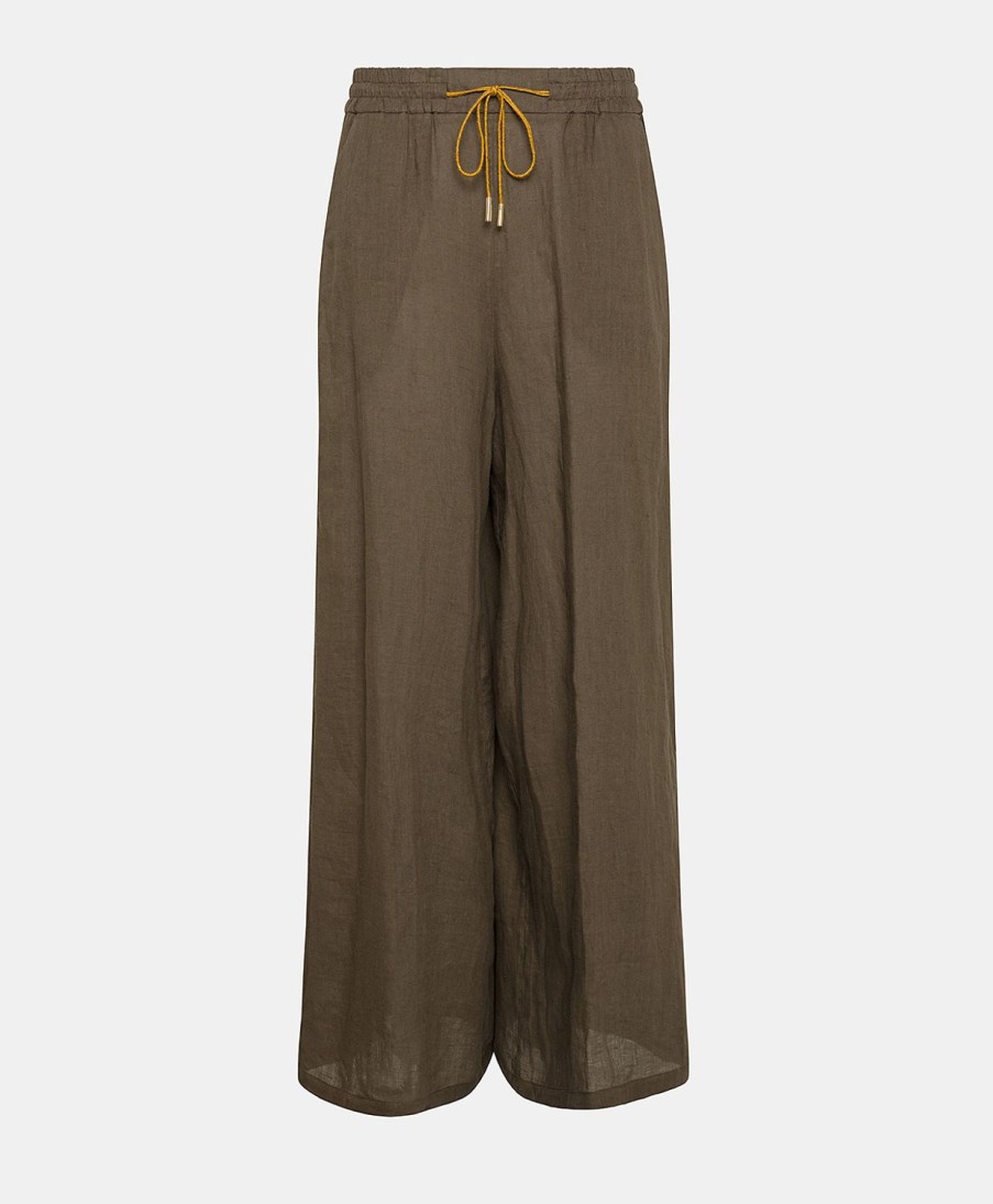 Clothing Momoni | Aliterru Pant In Linen - Army Green