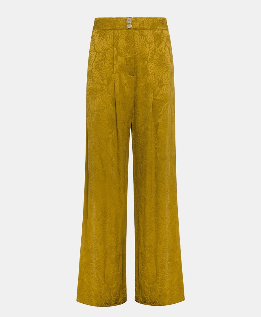 Clothing Momoni | Pascal Pant In Jacquard Cupro - Oil