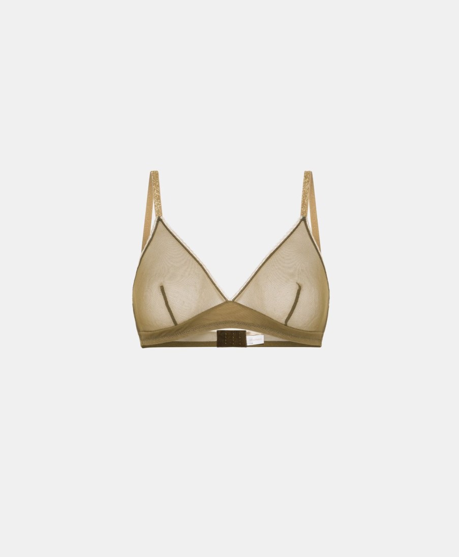 Underwear Momoni | Tutu Bra In Tulle - Olive Green