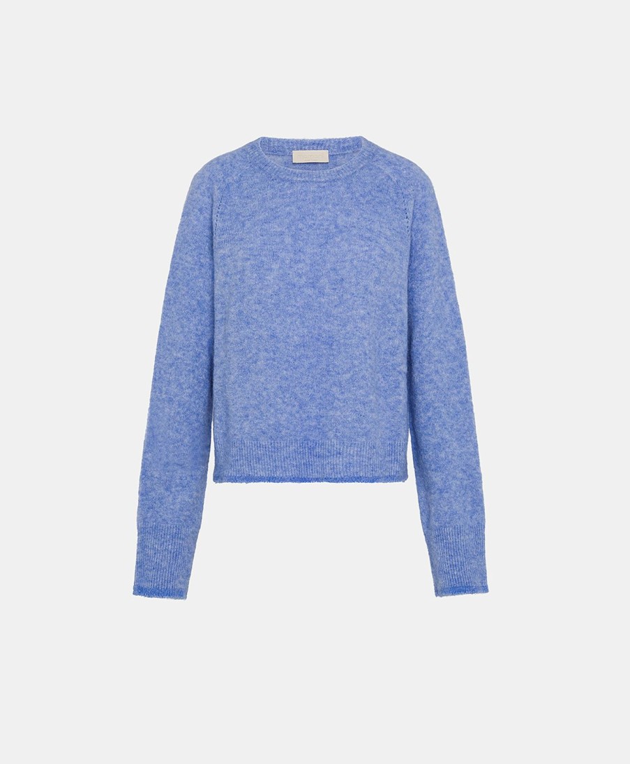 Clothing Momoni | Flavien Knitwear Fleece-Effect Baby Alpaca - Cerulean