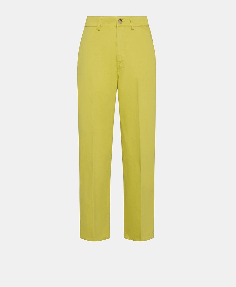 Clothing Momoni | Fucsia Bis Pant In Gabardine - Acid Green