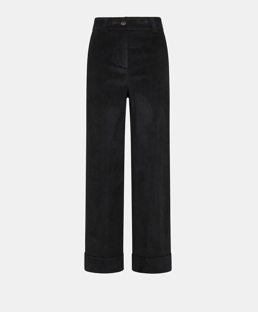 Clothing Momoni | Mokaite Pant In Stretch Ribbed Co/Mo - Black