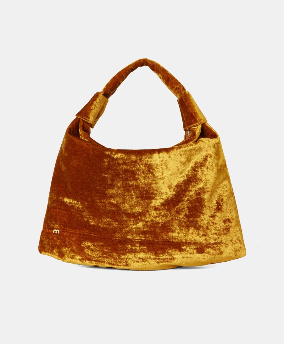 Shoes And Accessories Momoni | Francois Bag In Velvet - Mustard