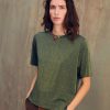 Clothing Momoni | Iora Tshirt In Lurex Jersey - Forest Green