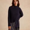 Clothing Momoni | Gael Knitwear In Flat Rib Cashmere - Blue