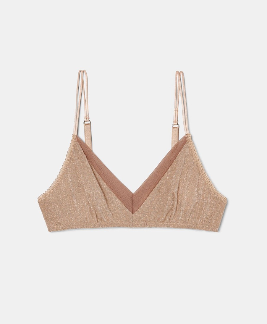 Underwear Momoni | Richard Bra In Tulle & Lurex - Beige