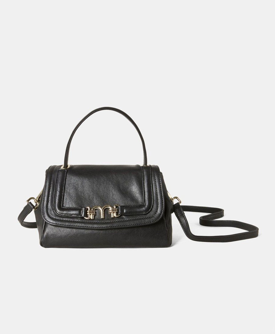 Shoes And Accessories Momoni | Petit Flore Bag In Leather - Black