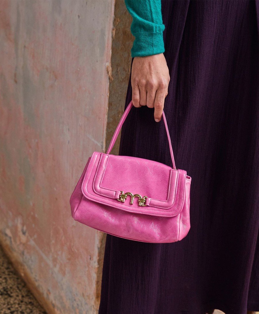 Shoes And Accessories Momoni | Petit Flore Bag In Naplak Leather - Fuchsia