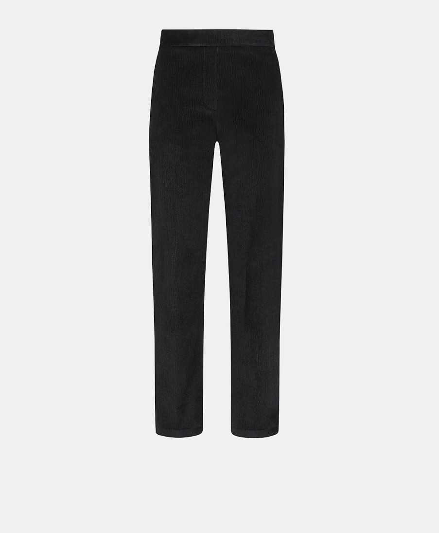 Clothing Momoni | Haiti Pant In Stretch Ribbed Co/Mo - Black