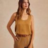 Clothing Momoni | Remy Top In Solid Colour Satin Crepe - Gold