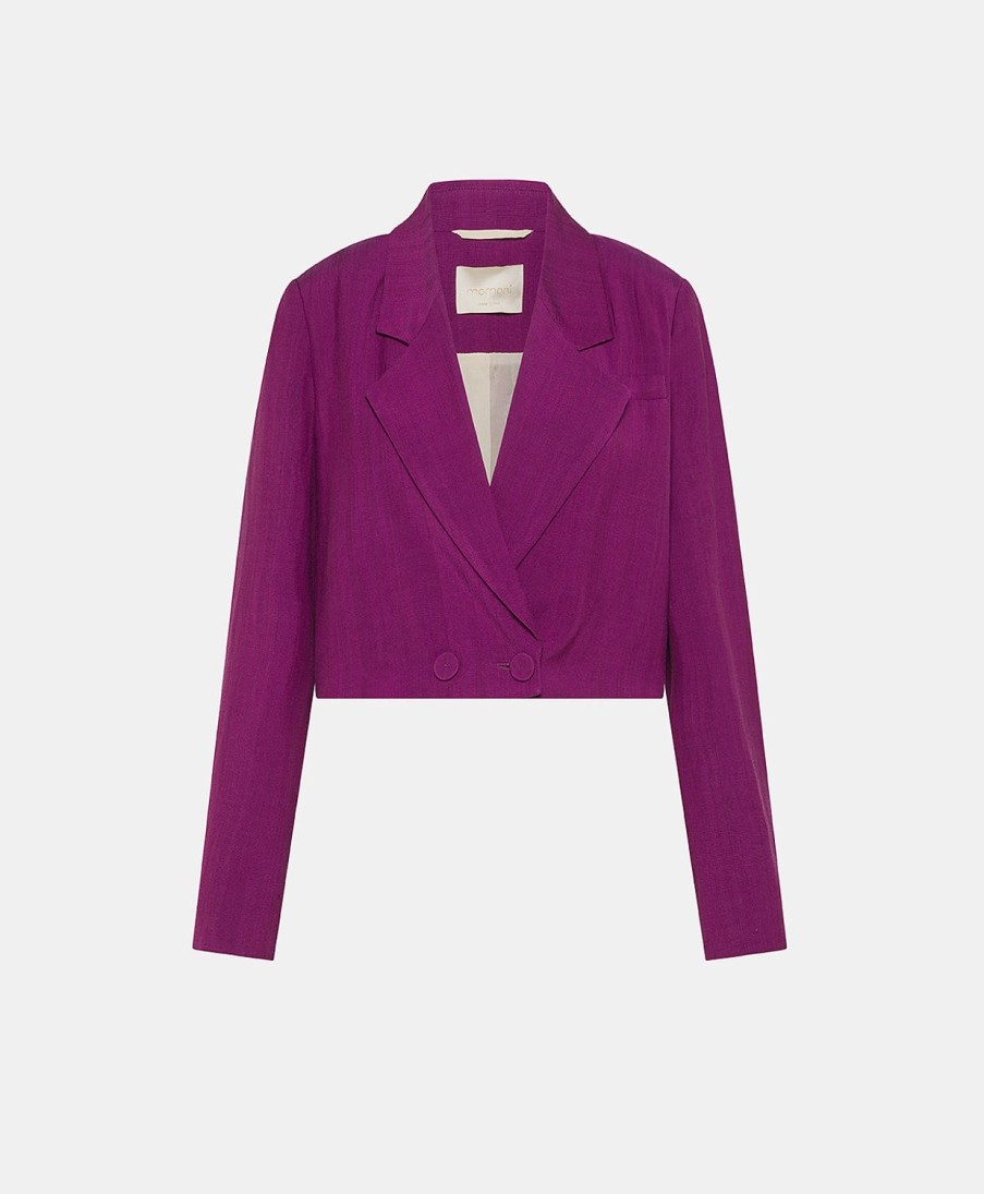 Clothing Momoni | Rosita Jacket In Elegant Viscose Linen - Cyclamen