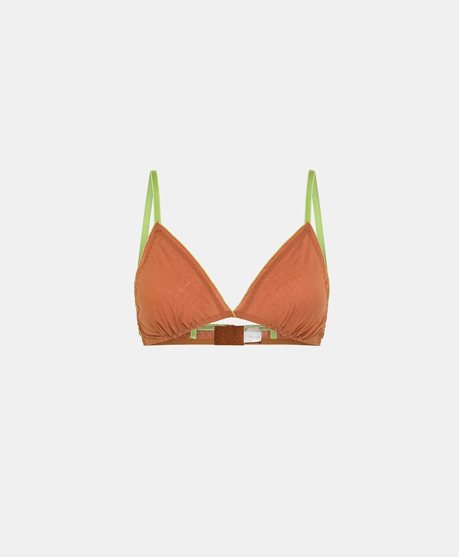 Underwear Momoni | Vipera Bra With Cotton Voile - Terracotta