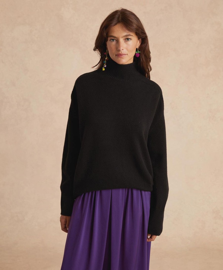 Clothing Momoni | Cosme Knitwear In Plain Wool/Cashmere - Black