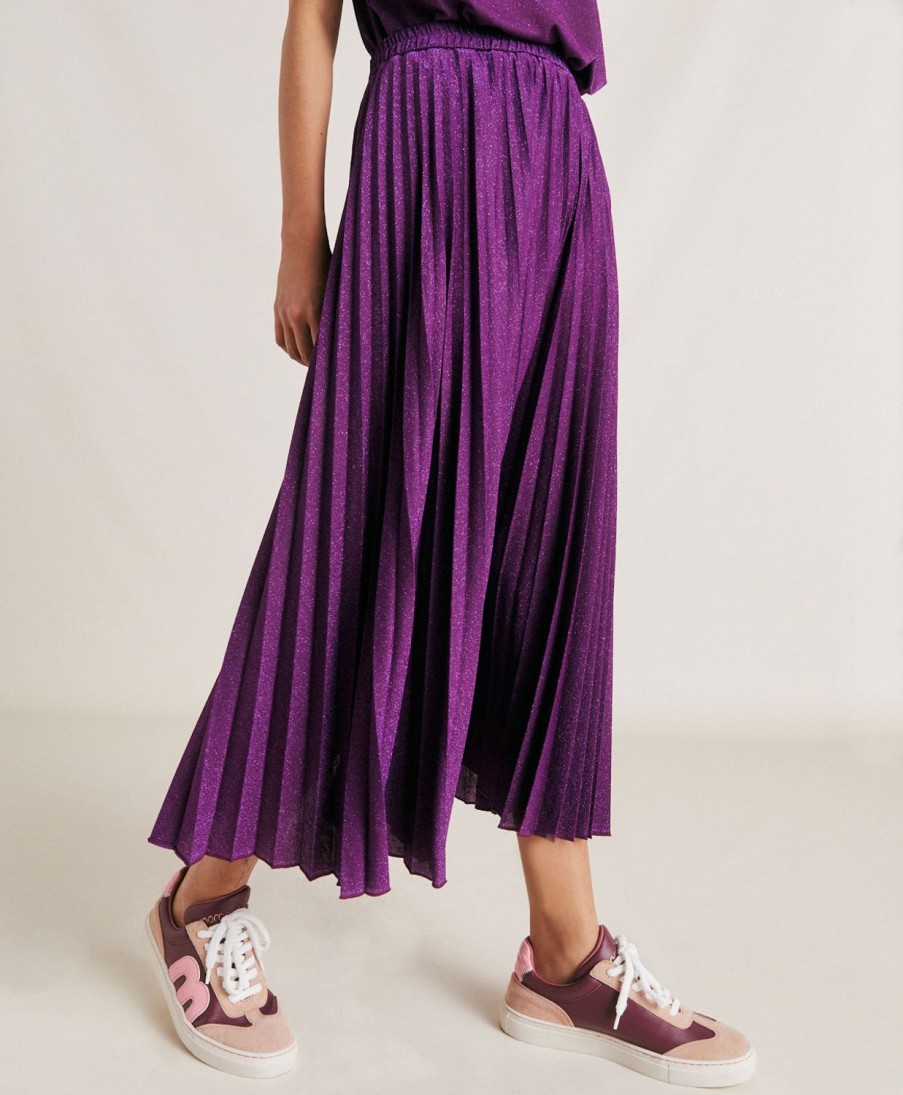 Clothing Momoni | Emi Skirt In Lurex Jersey - Cyclamen