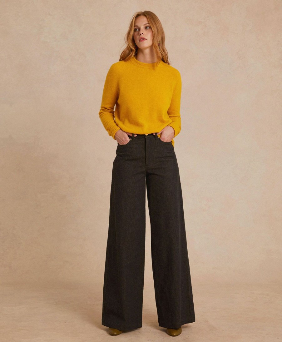 Clothing Momoni | Gustave Pant In Cotton Wool Denim - Black