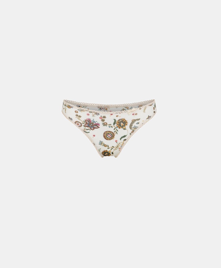 Underwear Momoni | Arca Slip In Printed Nylon - Cream/Multicolor Pink