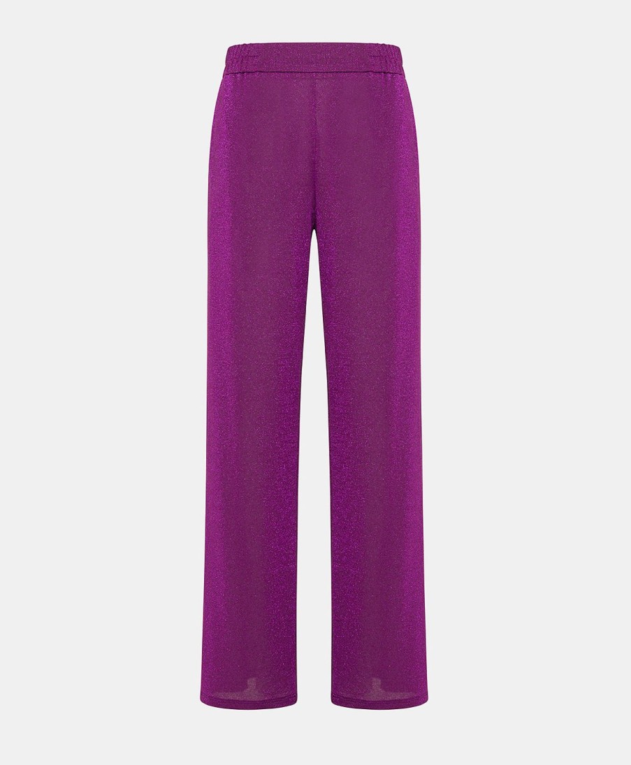 Clothing Momoni | Baccarat Pant In Lurex Jersey - Cyclamen