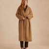 Clothing Momoni | Roland Coat In Doubleface Wool Blend - Honey