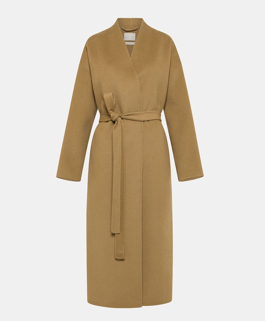 Clothing Momoni | Roland Coat In Doubleface Wool Blend - Honey