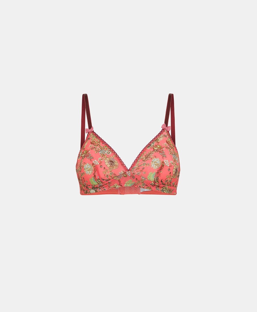 Underwear Momoni | Tutu Bra In Printed Nylon - Pink/Camel