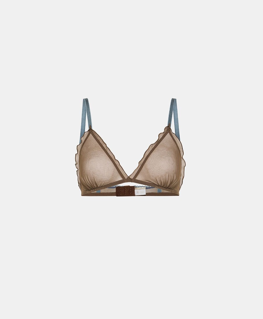 Underwear Momoni | Vipera Bra In Soft Tulle - Brown