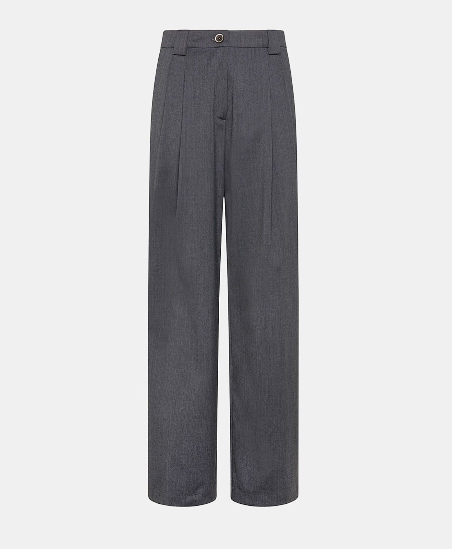 Clothing Momoni | Adam Pant In Cool Wool - Gray Melange