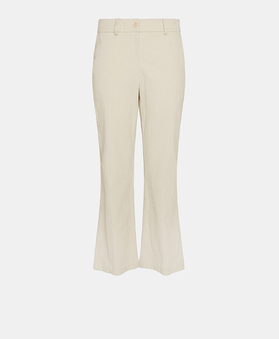 Clothing Momoni | Indra Pant In Stretch Ribbed Co/Mo - Butter