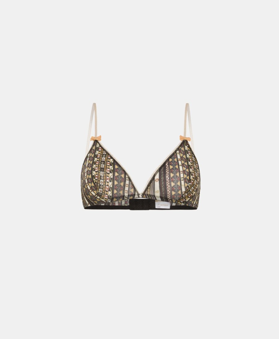 Underwear Momoni | Amethist Bra In Printed Nylon - Multicolor Black