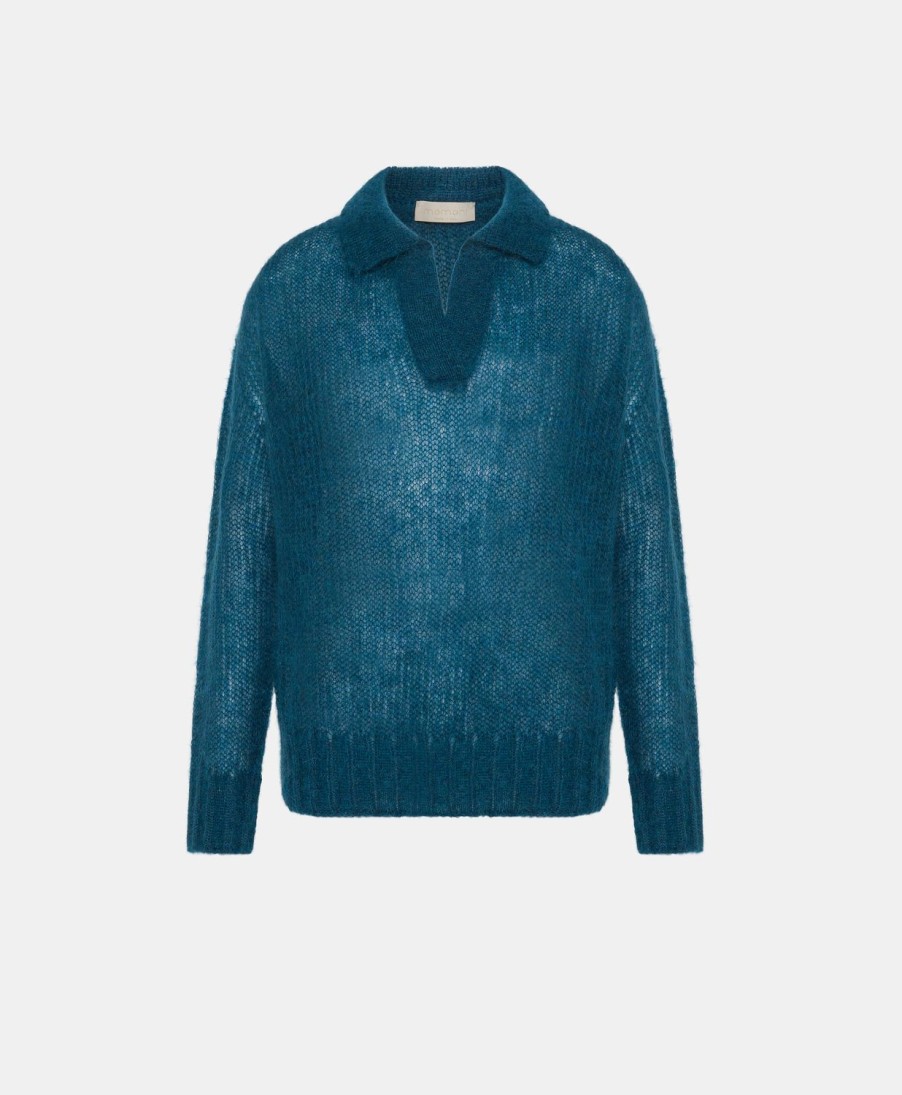 Clothing Momoni | Conrad Knitwear Half In Alpaca - Teal