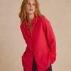 Clothing Momoni | Meudon Shirt In Silk Crepe Blend - Black Cherry