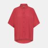 Clothing Momoni | Brooklyn Shirt In Plain Acetate Silk - Burgundy