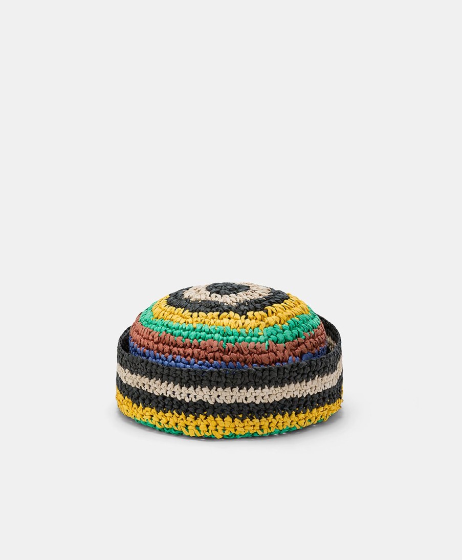 Shoes And Accessories Momoni | Conejita Hat In Striped Raffia - Multicolor