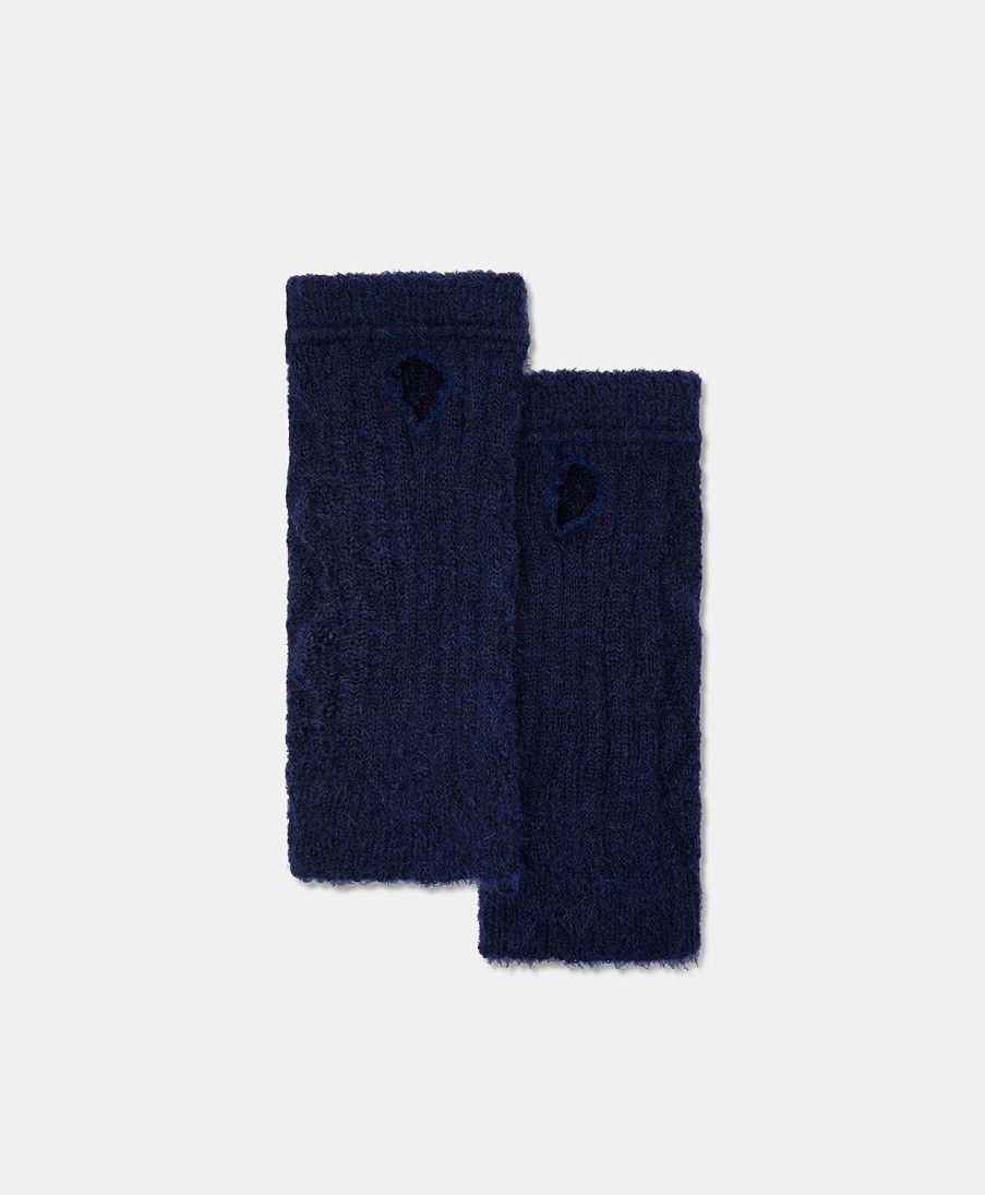 Shoes And Accessories Momoni | Augustine Gloves In Mohair - Blue