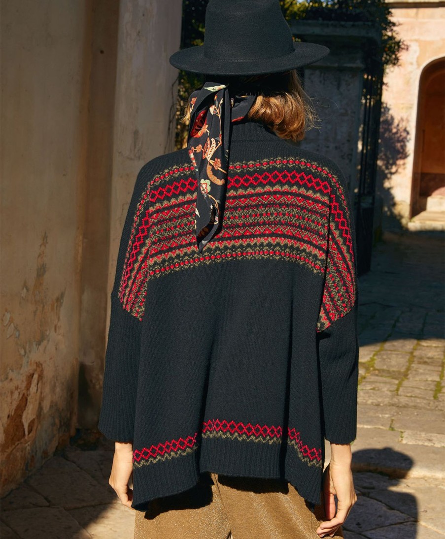 Clothing Momoni | Mederic Knitwear In Jacquard Wool - Black