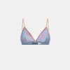 Underwear Momoni | Amethist Bra In Printed Nylon - Cornflower Blue/Fuchsia