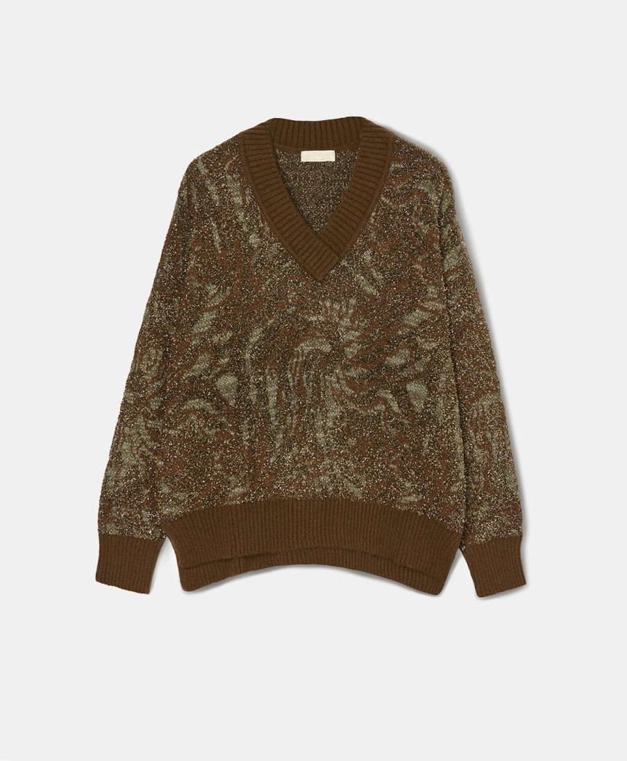 Clothing Momoni | Carice Jacquard Sweater - Dark Green