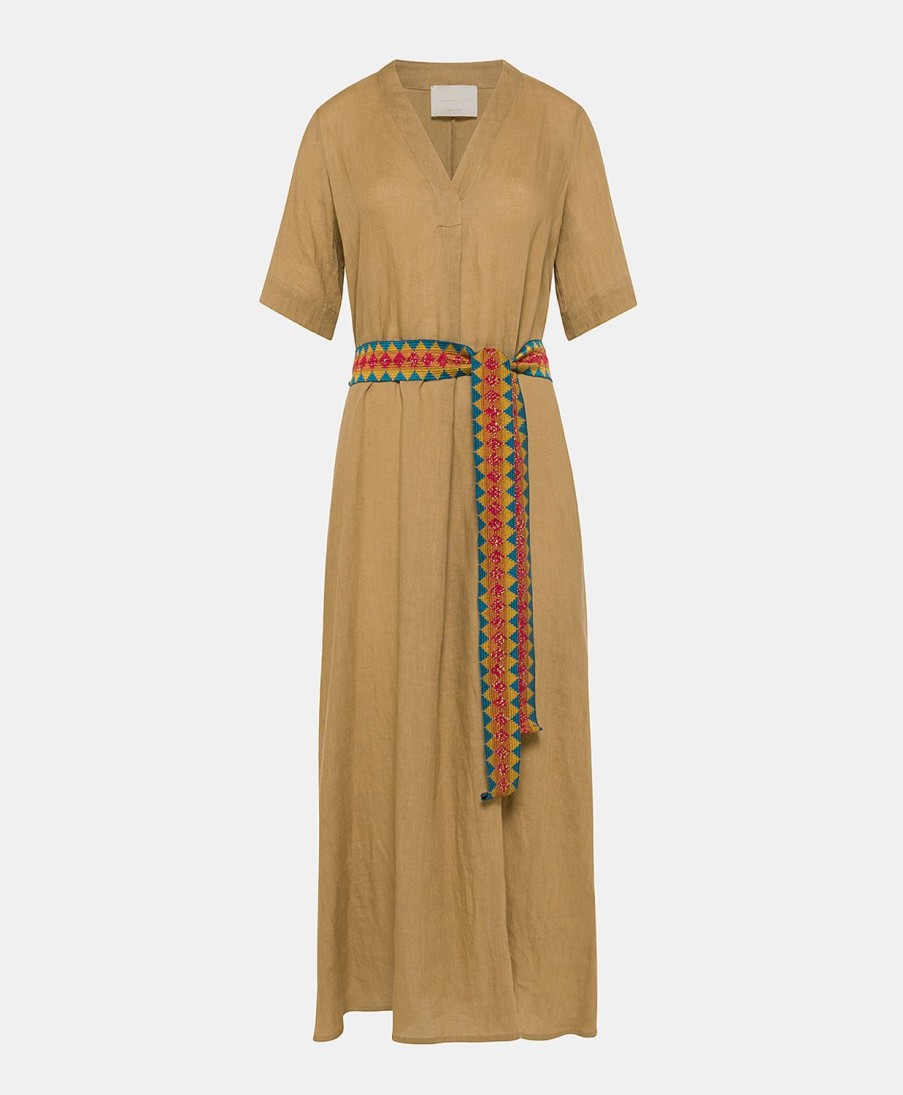 Clothing Momoni | Altamura Dress In Linen - Sand