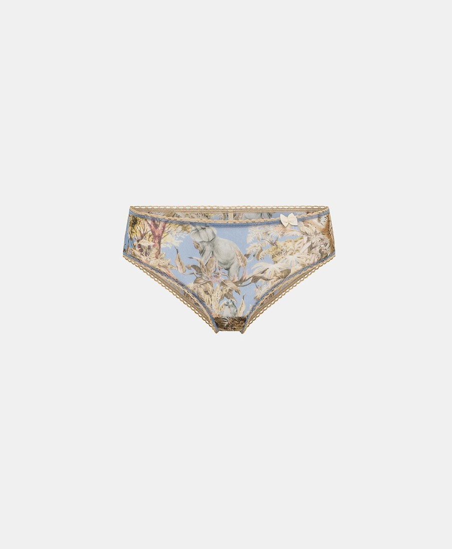 Underwear Momoni | Amaca Slip In Printed Nylon - Cerulean Blue/Multicolour