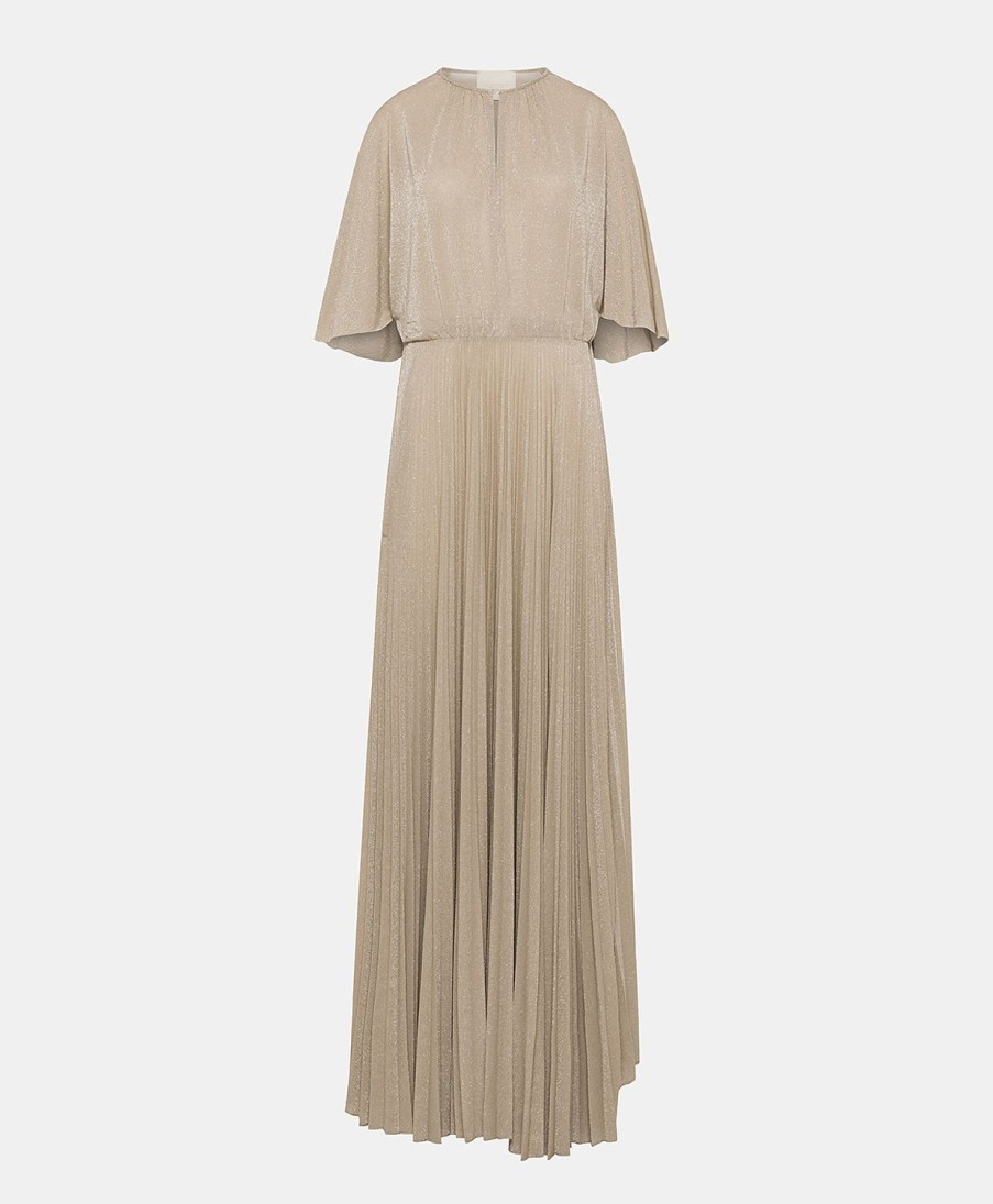 Clothing Momoni | Paradisu Dress In Lurex Jersey - Sand