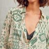 Clothing Momoni | Meudon Shirt In Printed Crepe De Chine - Cream/Green