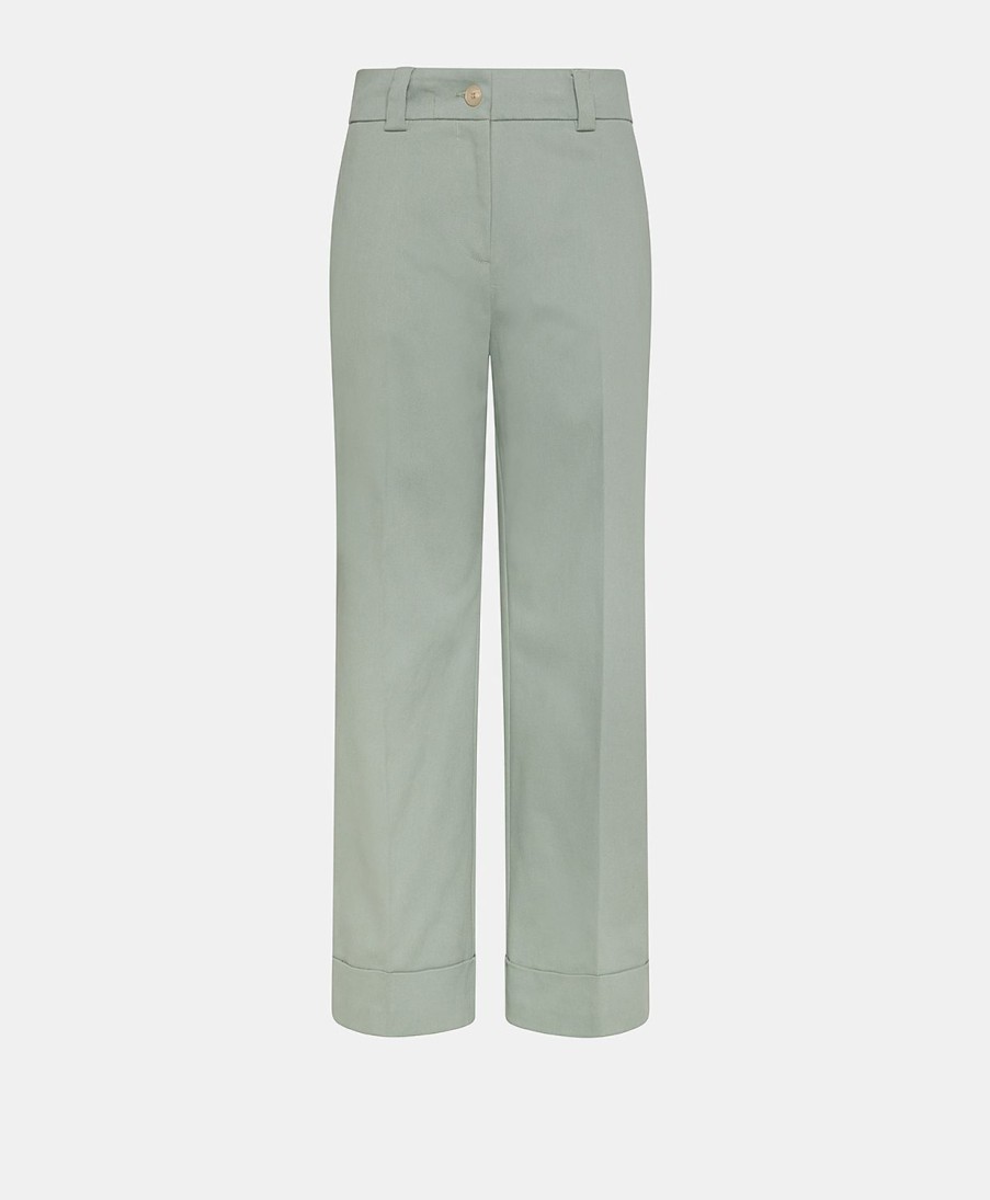 Clothing Momoni | Mokaite Pant In Stretch Cotton Gabardine - Sage Green