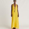 Clothing Momoni | Aurora Dress In Linen - Sunshine Yellow