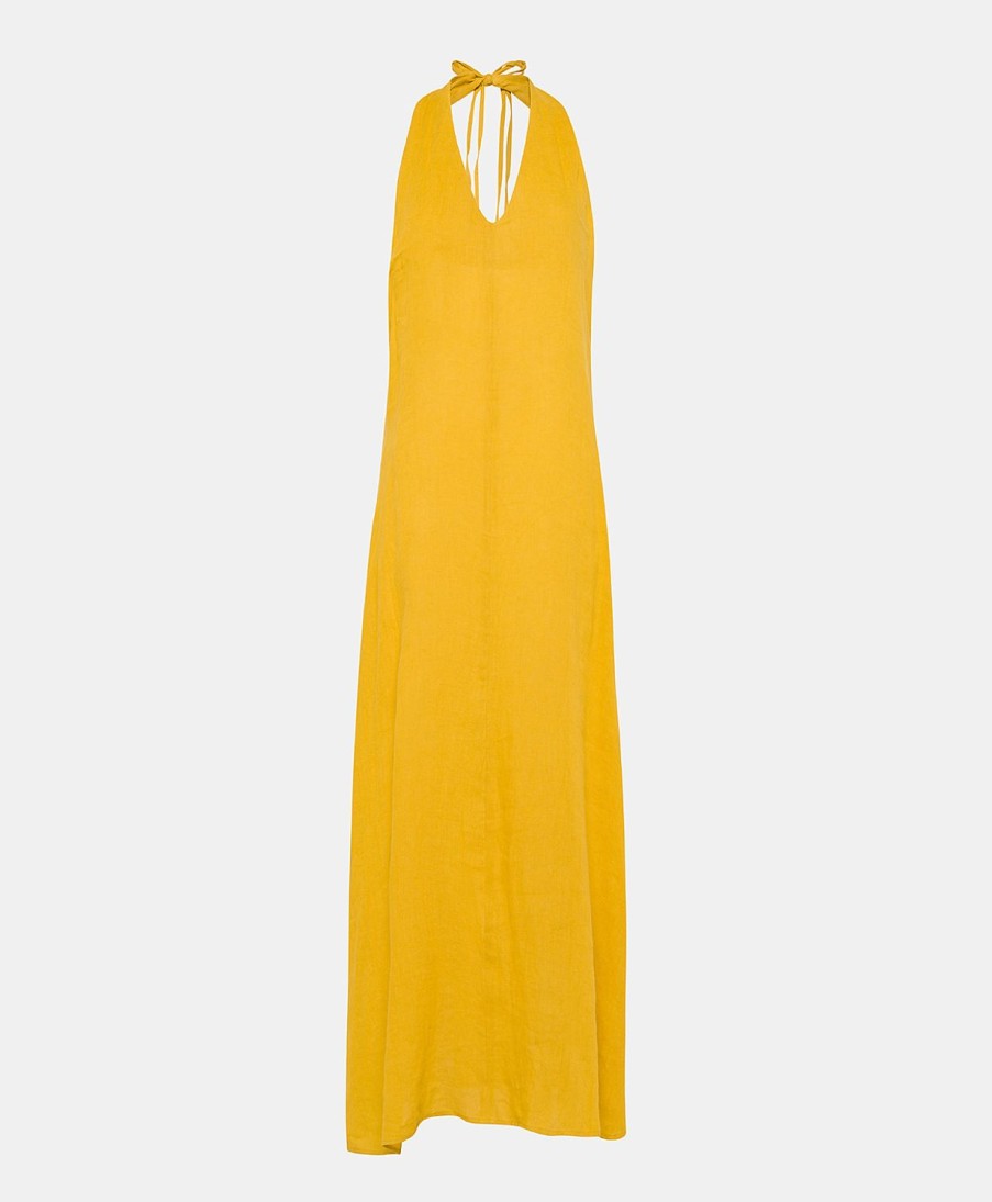 Clothing Momoni | Aurora Dress In Linen - Sunshine Yellow