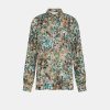 Clothing Momoni | Arles Shirt In Printed Silk Twill - Multicolor Green