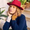 Shoes And Accessories Momoni | Sebastien Hat In Wide Brim Felt - Red