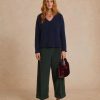 Clothing Momoni | Grecale Bis Pant In Stretch Corduroy - Dark Green