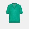 Clothing Momoni | Edie Knitwear In Linen - Emerald Green