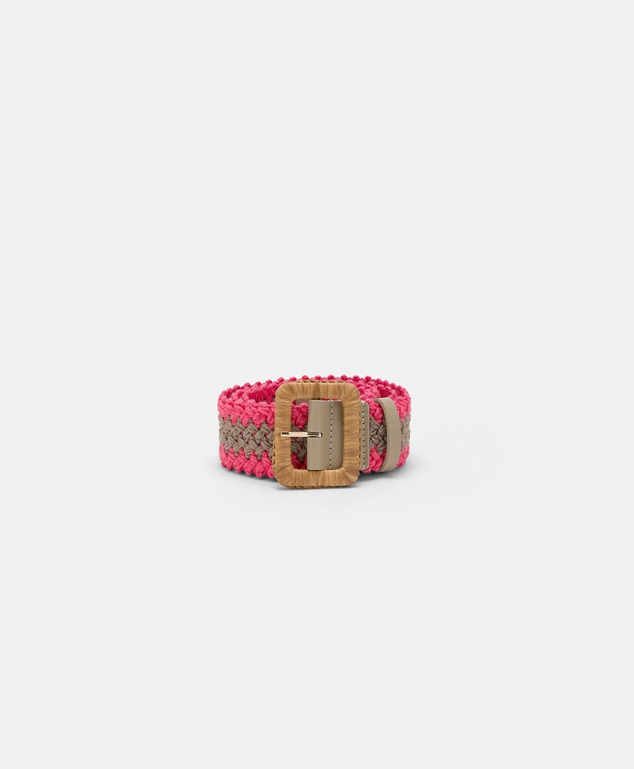 Shoes And Accessories Momoni | Malika Belt With Buckle - Sand/Pink