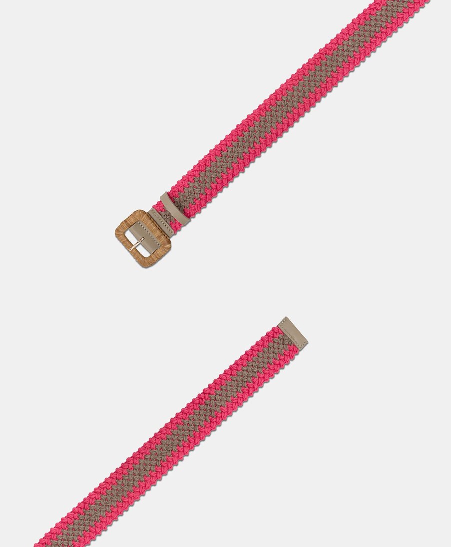 Shoes And Accessories Momoni | Malika Belt With Buckle - Sand/Pink