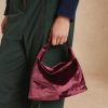 Shoes And Accessories Momoni | Francois Bag In Velvet - Bordeaux